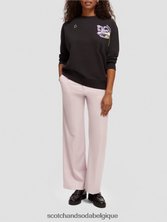 vêtements Scotch & Soda sweat ample en coton biologique- Scotch and Soda parfum noir 6BZRBF187