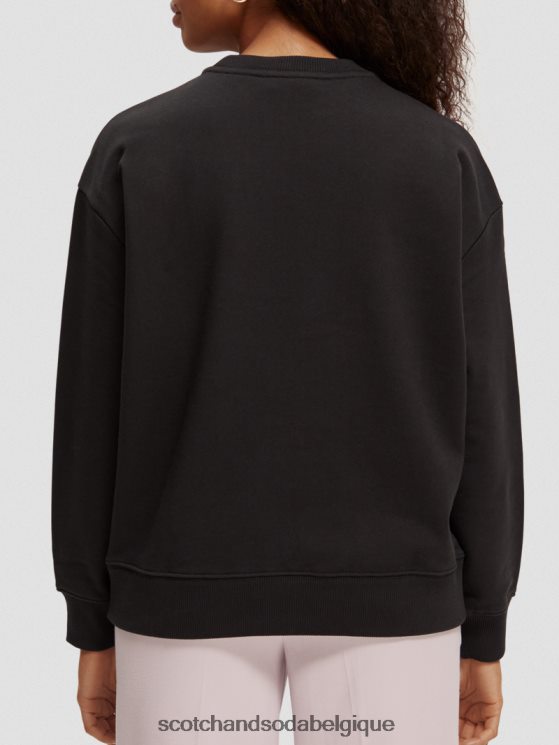vêtements Scotch & Soda sweat ample en coton biologique- Scotch and Soda parfum noir 6BZRBF187