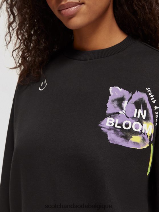 vêtements Scotch & Soda sweat ample en coton biologique- Scotch and Soda parfum noir 6BZRBF187
