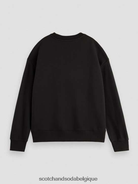 vêtements Scotch & Soda sweat ample en coton biologique- Scotch and Soda parfum noir 6BZRBF187