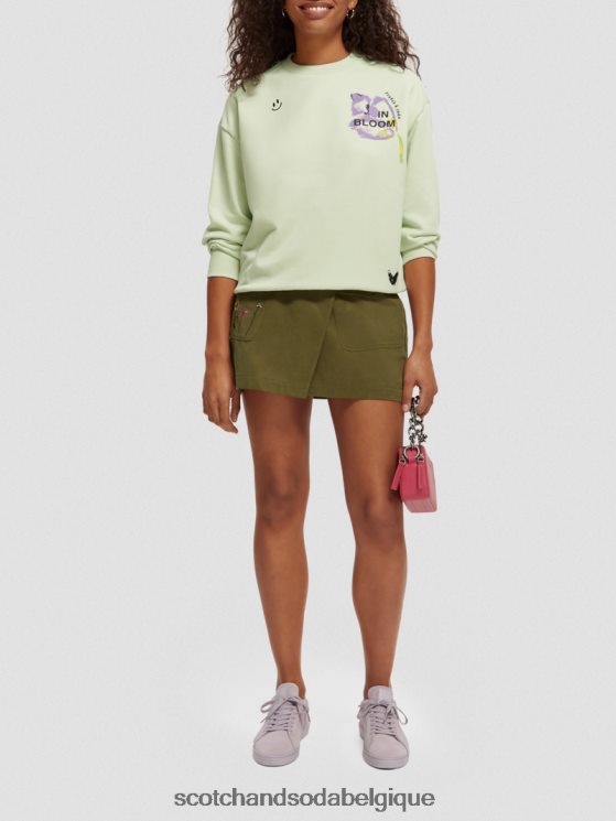 vêtements Scotch & Soda sweat ample en coton biologique- Scotch and Soda shop online écume de mer 6BZRBF188