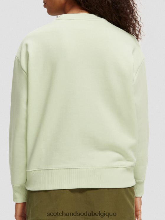 vêtements Scotch & Soda sweat ample en coton biologique- Scotch and Soda shop online écume de mer 6BZRBF188