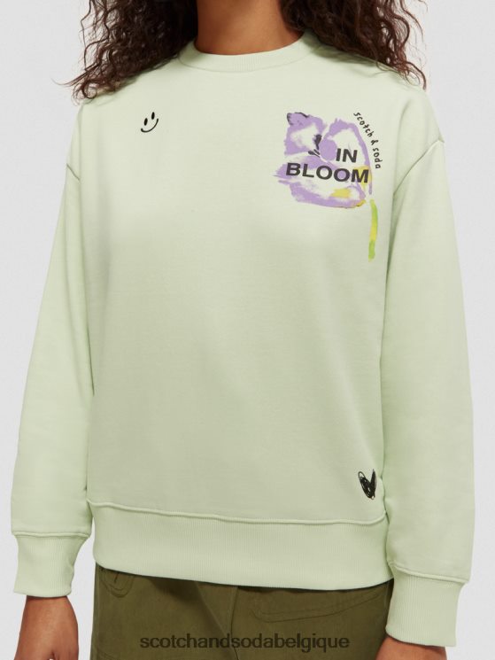 vêtements Scotch & Soda sweat ample en coton biologique- Scotch and Soda shop online écume de mer 6BZRBF188