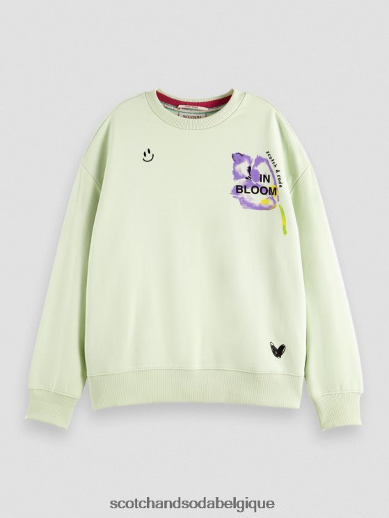 vêtements Scotch & Soda sweat ample en coton biologique- Scotch and Soda shop online écume de mer 6BZRBF188
