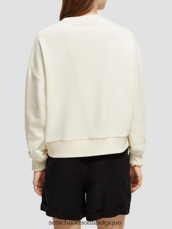 vêtements Scotch & Soda sweat ample à motif artistique- Scotch and Soda femme vanille blanche 6BZRBF230