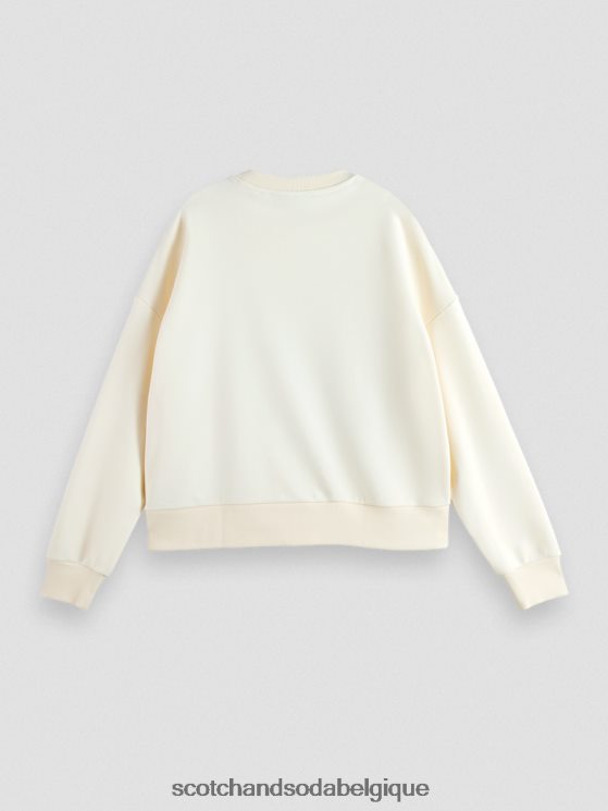 vêtements Scotch & Soda sweat ample à motif artistique- Scotch and Soda femme vanille blanche 6BZRBF230