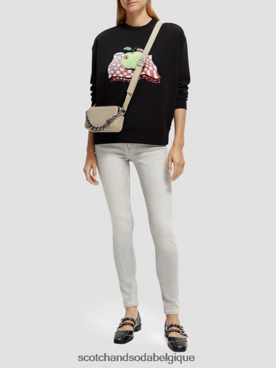vêtements Scotch & Soda sweat ample à motif artistique vintage- Scotch and Soda Liﾨﾨge noir 6BZRBF204