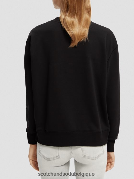 vêtements Scotch & Soda sweat ample à motif artistique vintage- Scotch and Soda Liﾨﾨge noir 6BZRBF204