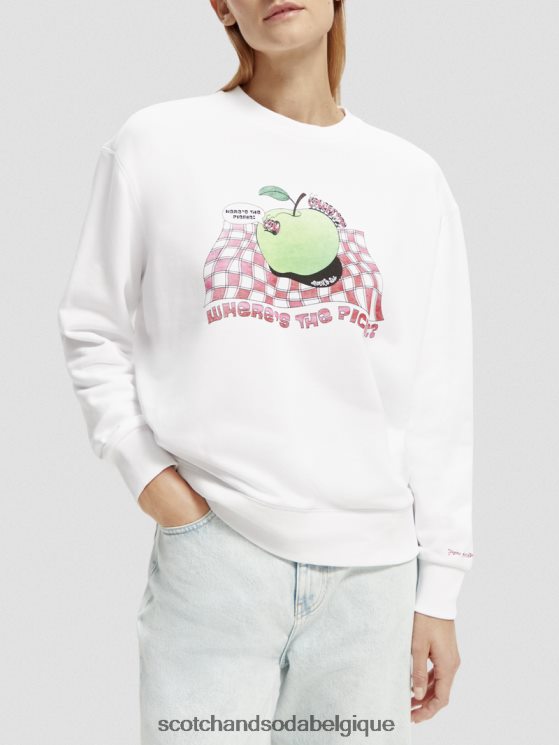 vêtements Scotch & Soda sweat ample à motif artistique vintage- Scotch and Soda parfum blanc 6BZRBF205