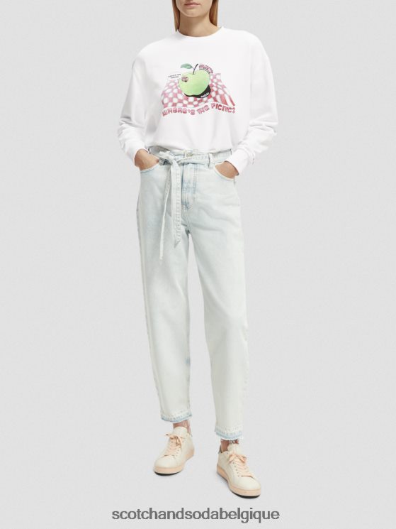 vêtements Scotch & Soda sweat ample à motif artistique vintage- Scotch and Soda parfum blanc 6BZRBF205