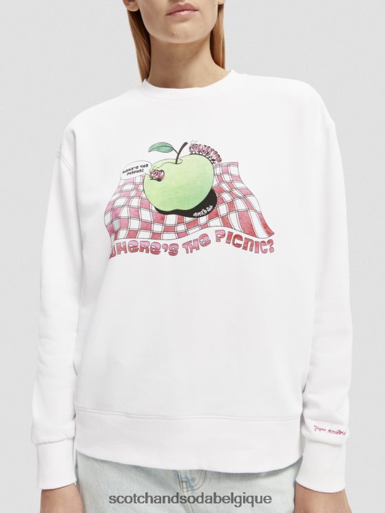 vêtements Scotch & Soda sweat ample à motif artistique vintage- Scotch and Soda parfum blanc 6BZRBF205