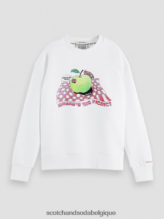 vêtements Scotch & Soda sweat ample à motif artistique vintage- Scotch and Soda parfum blanc 6BZRBF205