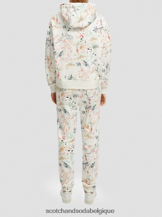 vêtements Scotch & Soda sweat à capuche ample en maille- Scotch and Soda Liﾨﾨge blanc plus sauvage 6BZRBF177