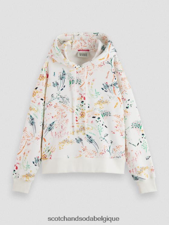 vêtements Scotch & Soda sweat à capuche ample en maille- Scotch and Soda Liﾨﾨge blanc plus sauvage 6BZRBF177