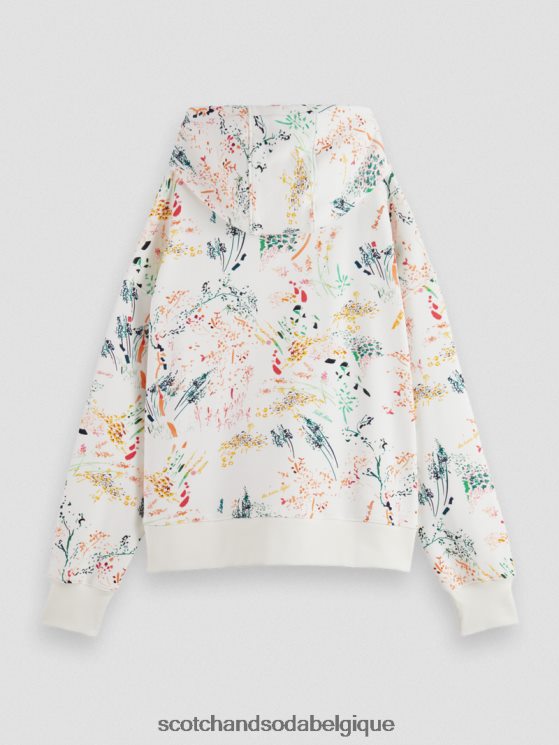 vêtements Scotch & Soda sweat à capuche ample en maille- Scotch and Soda Liﾨﾨge blanc plus sauvage 6BZRBF177