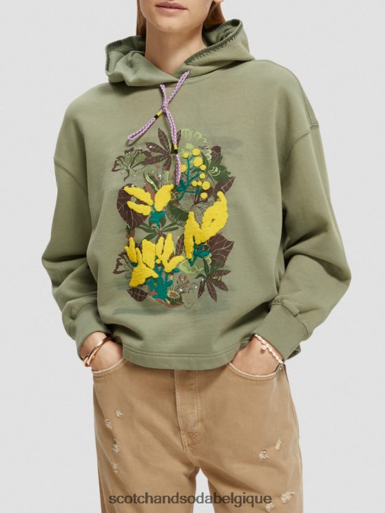 vêtements Scotch & Soda sweat à capuche ample à motif artistique- Scotch and Soda parfum armée 6BZRBF214