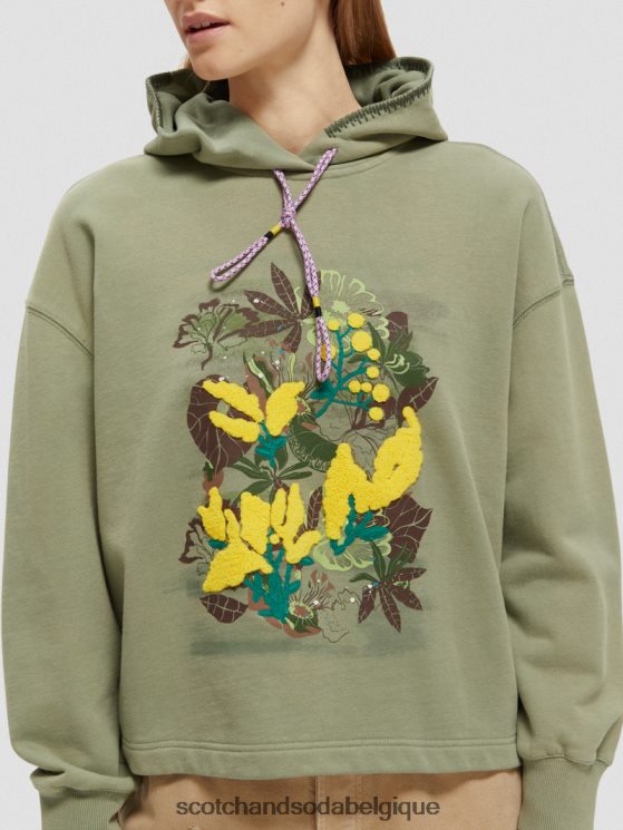 vêtements Scotch & Soda sweat à capuche ample à motif artistique- Scotch and Soda parfum armée 6BZRBF214