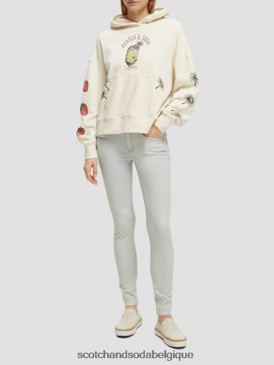 vêtements Scotch & Soda sweat à capuche ample à motif artistique- Scotch and Soda shop near me vanille blanche 6BZRBF216
