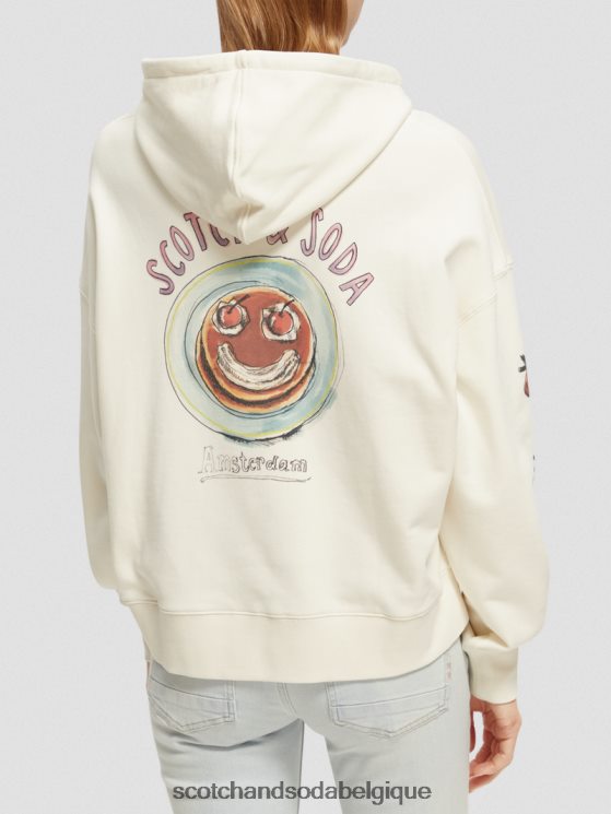 vêtements Scotch & Soda sweat à capuche ample à motif artistique- Scotch and Soda shop near me vanille blanche 6BZRBF216