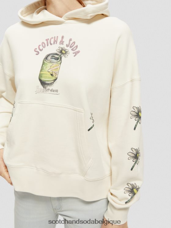 vêtements Scotch & Soda sweat à capuche ample à motif artistique- Scotch and Soda shop near me vanille blanche 6BZRBF216