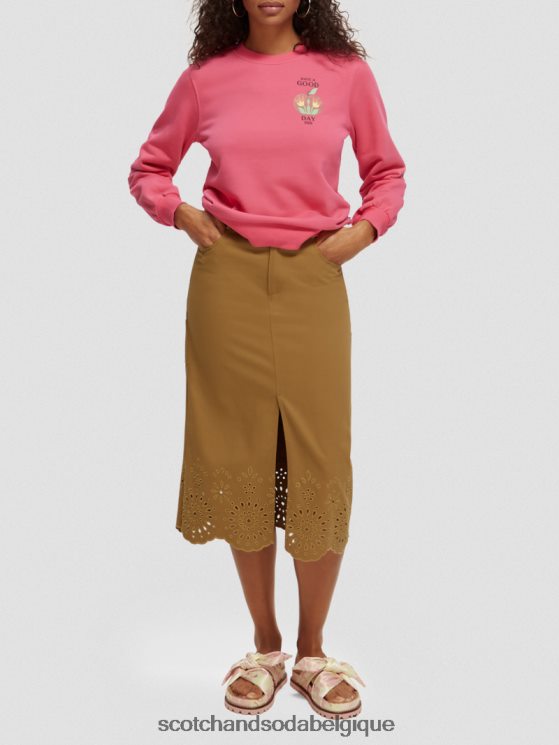 vêtements Scotch & Soda sweat à capuche avec motif artistique- Scotch and Soda shop online punch rose 6BZRBF215