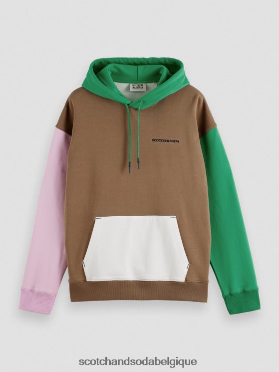 vêtements Scotch & Soda sweat à capuche color block- Scotch and Soda outlet combiner un 6BZRBF226