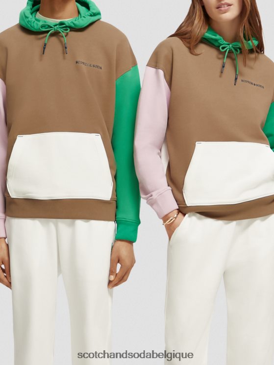 vêtements Scotch & Soda sweat à capuche color block- Scotch and Soda outlet combiner un 6BZRBF226