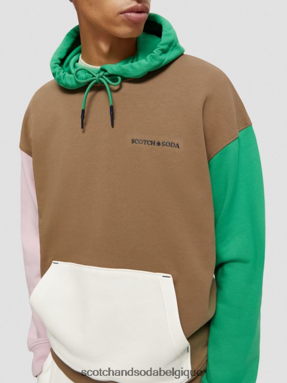vêtements Scotch & Soda sweat à capuche color block- Scotch and Soda outlet combiner un 6BZRBF226