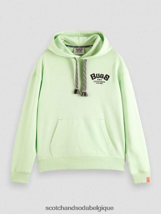 vêtements Scotch & Soda sweat à capuche en coton biologique à motif looney tunes- Scotch and Soda femme citron vert 6BZRBF203