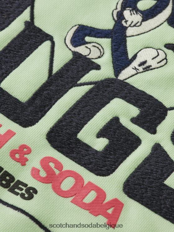 vêtements Scotch & Soda sweat à capuche en coton biologique à motif looney tunes- Scotch and Soda femme citron vert 6BZRBF203