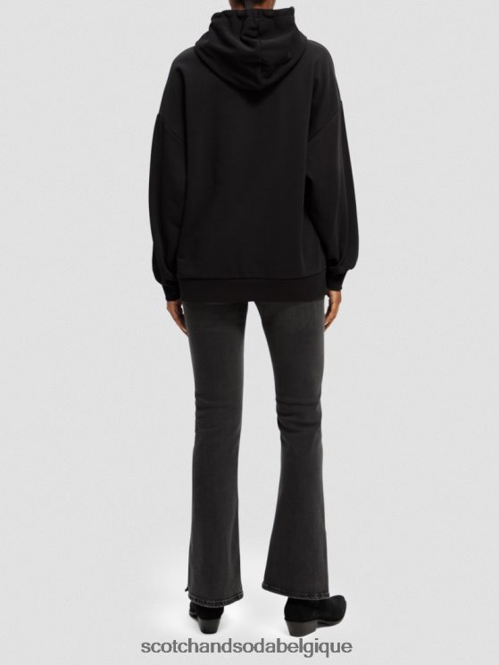 vêtements Scotch & Soda sweat à capuche oversize peint en forme de tulipe- Scotch and Soda Liﾨﾨge noir 6BZRBF213