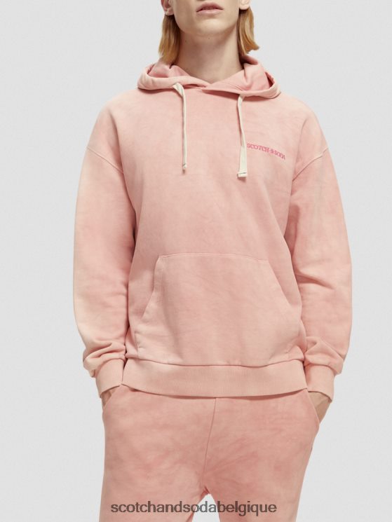 vêtements Scotch & Soda sweat à capuche teint en plantes- Scotch and Soda shop near me flamant 6BZRBF225