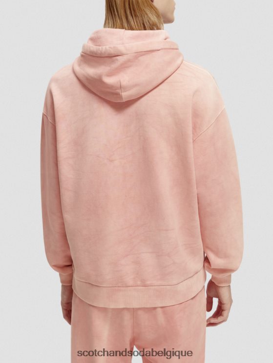 vêtements Scotch & Soda sweat à capuche teint en plantes- Scotch and Soda shop near me flamant 6BZRBF225