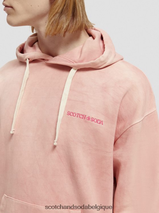 vêtements Scotch & Soda sweat à capuche teint en plantes- Scotch and Soda shop near me flamant 6BZRBF225