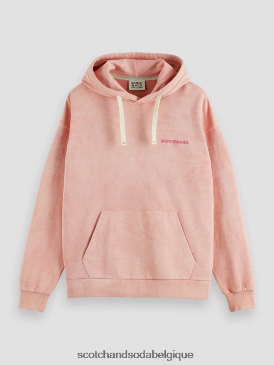 vêtements Scotch & Soda sweat à capuche teint en plantes- Scotch and Soda shop near me flamant 6BZRBF225