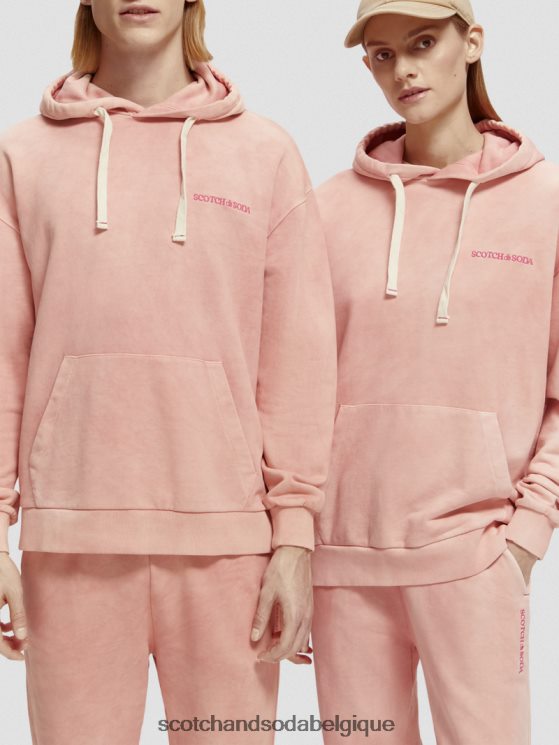 vêtements Scotch & Soda sweat à capuche teint en plantes- Scotch and Soda shop near me flamant 6BZRBF225