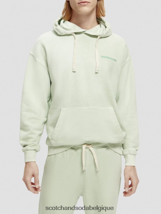 vêtements Scotch & Soda sweat à capuche teint en plantes- Scotch and Soda shop online menthe 6BZRBF224