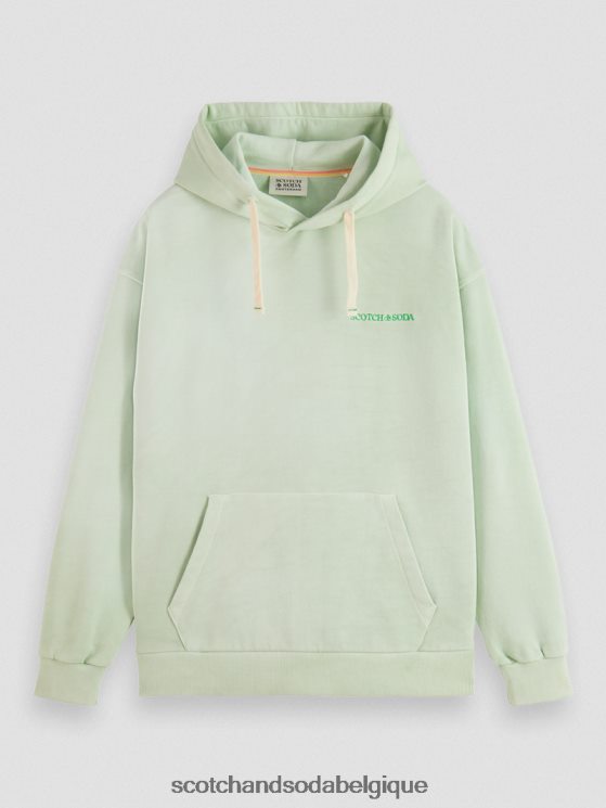 vêtements Scotch & Soda sweat à capuche teint en plantes- Scotch and Soda shop online menthe 6BZRBF224