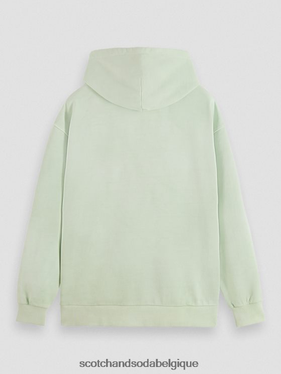 vêtements Scotch & Soda sweat à capuche teint en plantes- Scotch and Soda shop online menthe 6BZRBF224
