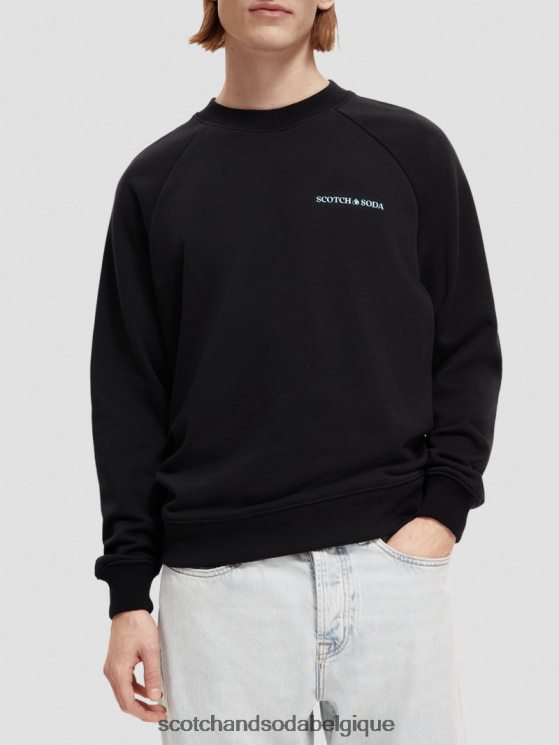 vêtements Scotch & Soda sweat à col rond en coton biologique- Scotch and Soda femme noir 6BZRBF194