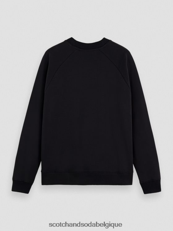 vêtements Scotch & Soda sweat à col rond en coton biologique- Scotch and Soda femme noir 6BZRBF194