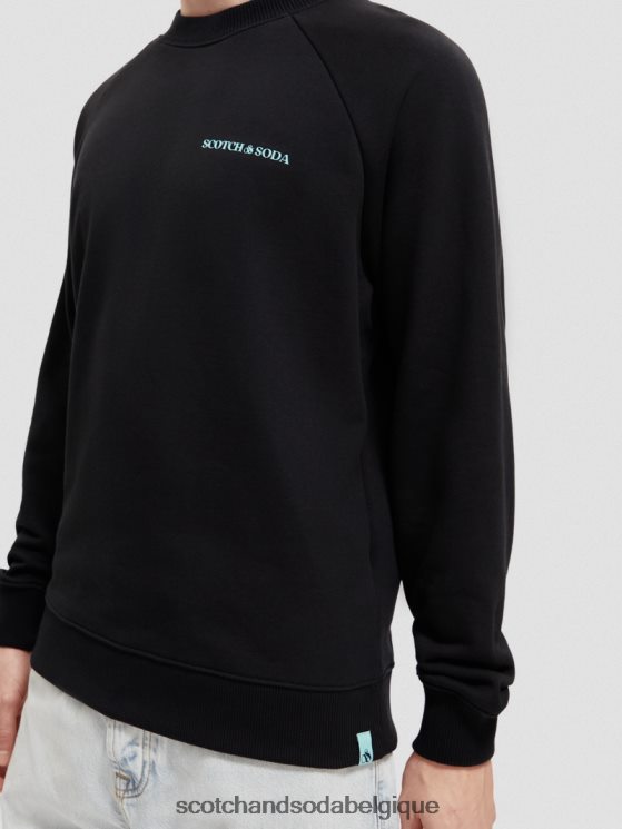vêtements Scotch & Soda sweat à col rond en coton biologique- Scotch and Soda femme noir 6BZRBF194