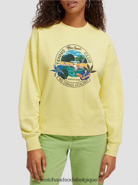 vêtements Scotch & Soda sweat-shirt ample à col ras du cou- Scotch and Soda Belgique Popcorn 6BZRBF218