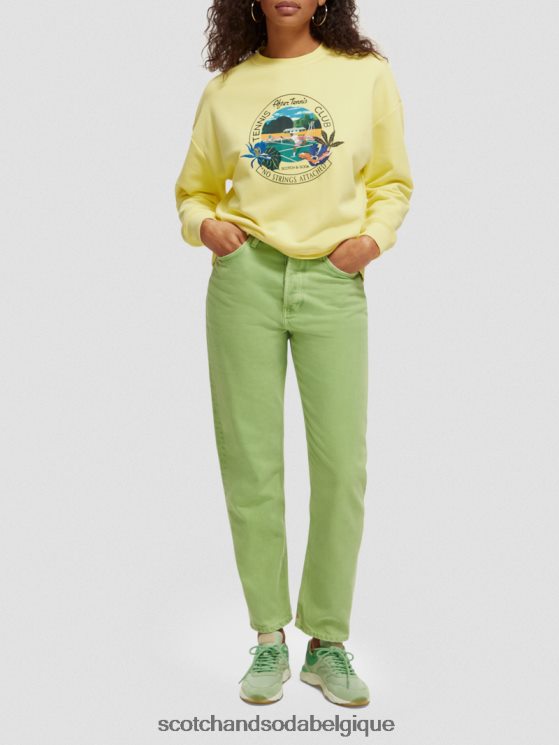 vêtements Scotch & Soda sweat-shirt ample à col ras du cou- Scotch and Soda Belgique Popcorn 6BZRBF218