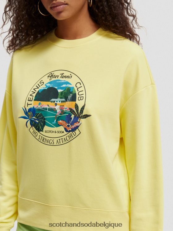 vêtements Scotch & Soda sweat-shirt ample à col ras du cou- Scotch and Soda Belgique Popcorn 6BZRBF218