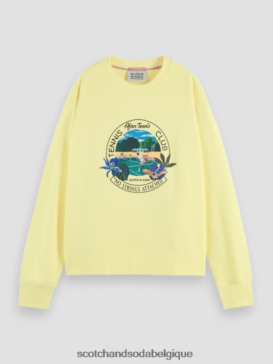 vêtements Scotch & Soda sweat-shirt ample à col ras du cou- Scotch and Soda Belgique Popcorn 6BZRBF218