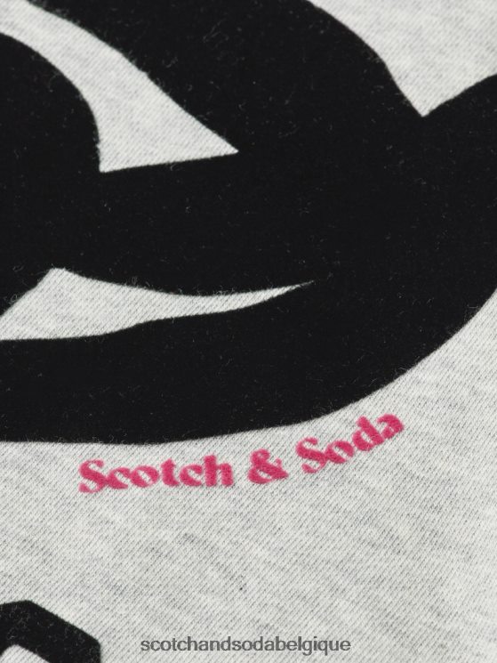 vêtements Scotch & Soda sweat-shirt court ample à col cheminée- Scotch and Soda Belgique gris mélangé 6BZRBF200
