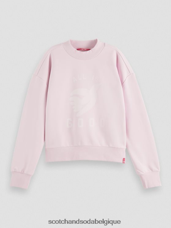 vêtements Scotch & Soda sweat-shirt court ample à col cheminée- Scotch and Soda outlet lavande 6BZRBF199