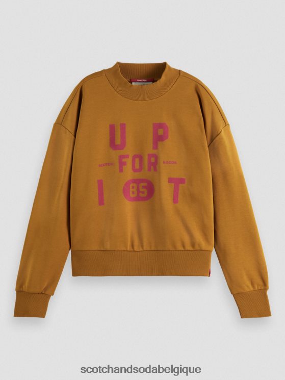 vêtements Scotch & Soda sweat-shirt court ample à col cheminée- Scotch and Soda shop near me caramel 6BZRBF198