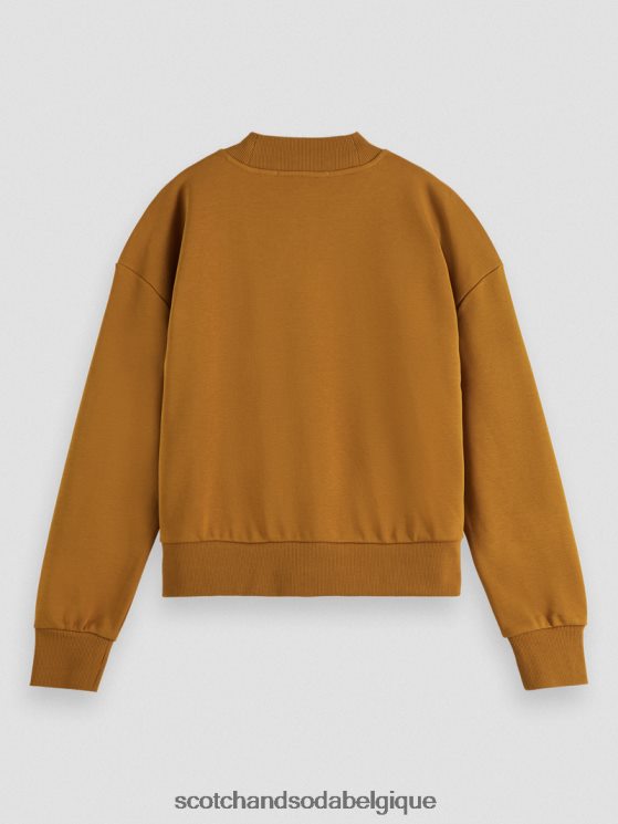 vêtements Scotch & Soda sweat-shirt court ample à col cheminée- Scotch and Soda shop near me caramel 6BZRBF198